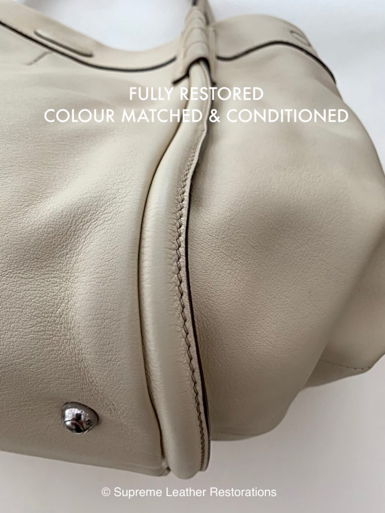 Fully restored colour matched and conditioned leather handbag in Essex
