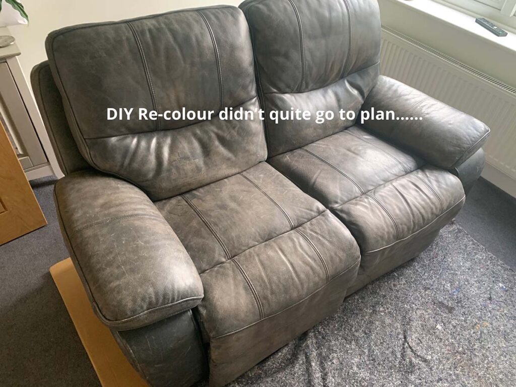 DIY recolour on sofa fail